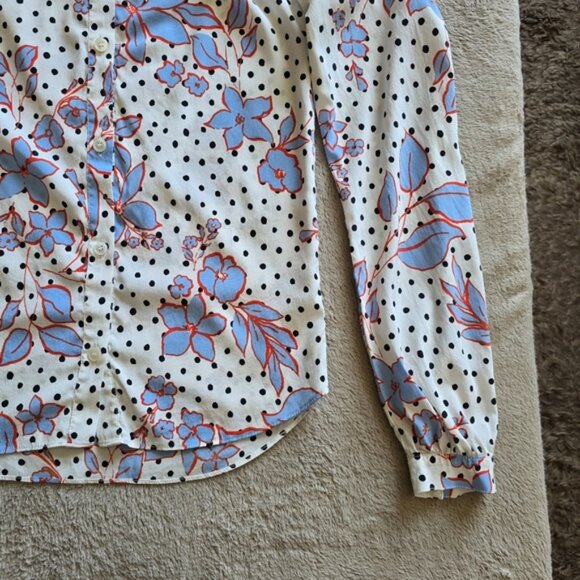 Veronica Beard Ashlynn Floral Silk Blouse size 4 - Picture 6 of 15